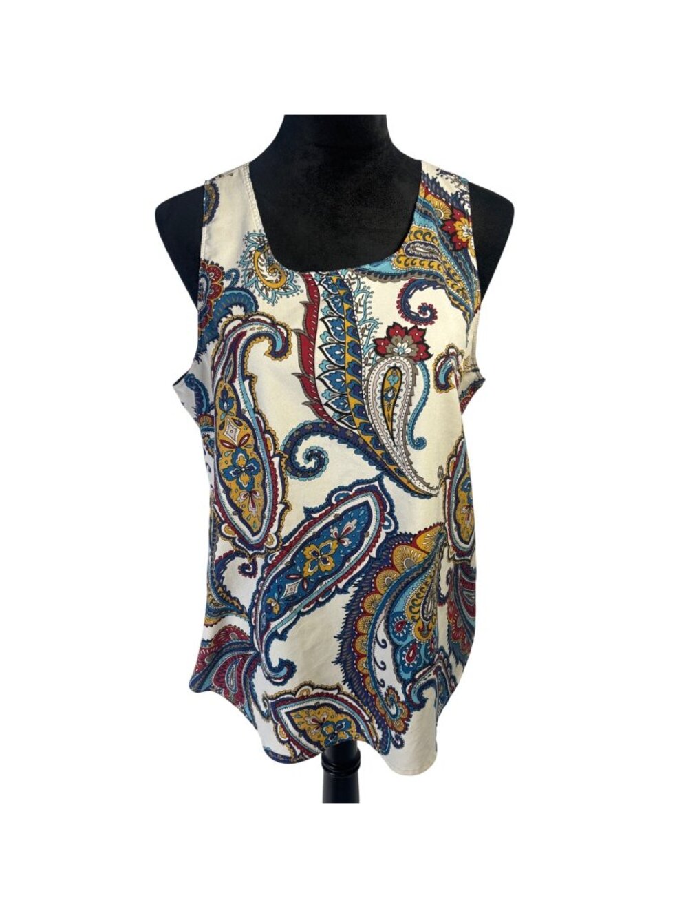 Van Heusen Paisley Sleeveless Blouse Tank Top Multicolor Business Professional L